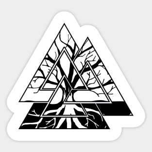 Valknut Symbol and Tree of life  -Yggdrasil Sticker